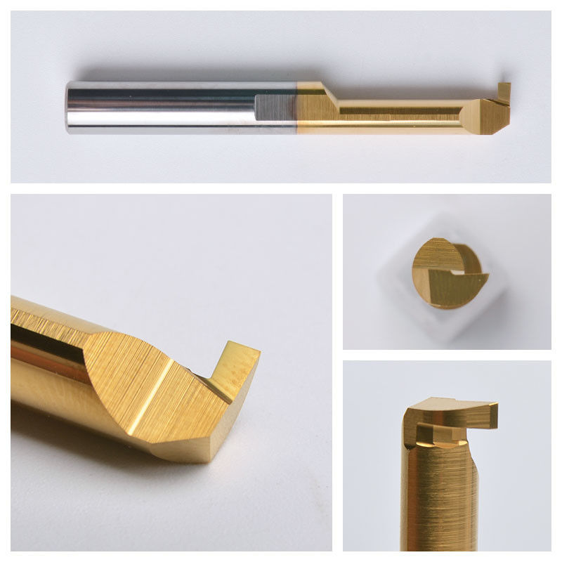 Tungsten Karbida Alat Grooving Internal Kecil Emas Warna ISO Bersertifikat