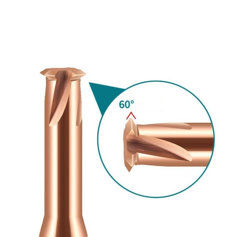 CNC Single Teeth Threading End Mill Solid Carbide 4 Flutes Untuk Cast Steel