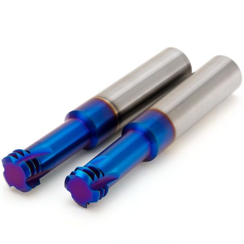HRC68 derajat Threading End Mill Cutter Metrik ISO Tiga Gigi Untuk CNC Machining