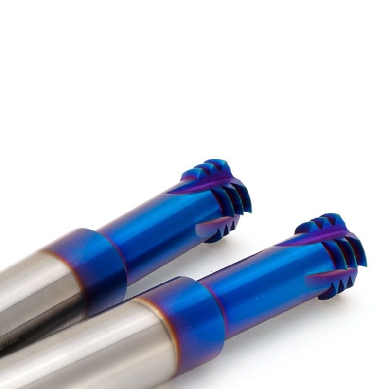 HRC68 derajat Threading End Mill Cutter Metrik ISO Tiga Gigi Untuk CNC Machining