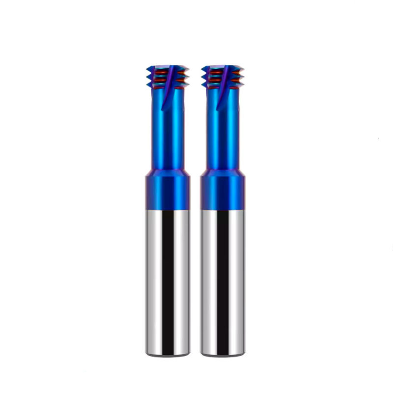 HRC68 derajat Threading End Mill Cutter Metrik ISO Tiga Gigi Untuk CNC Machining