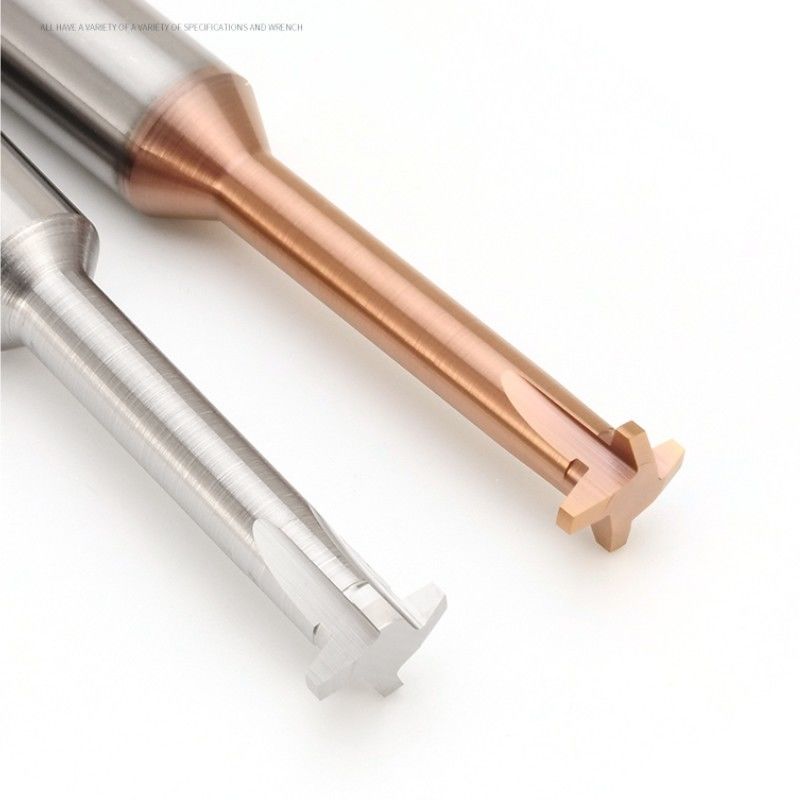 30 derajat Trapezoidal Thread Milling Cutter ACME Tr Solid Carbide T tipe single tooth