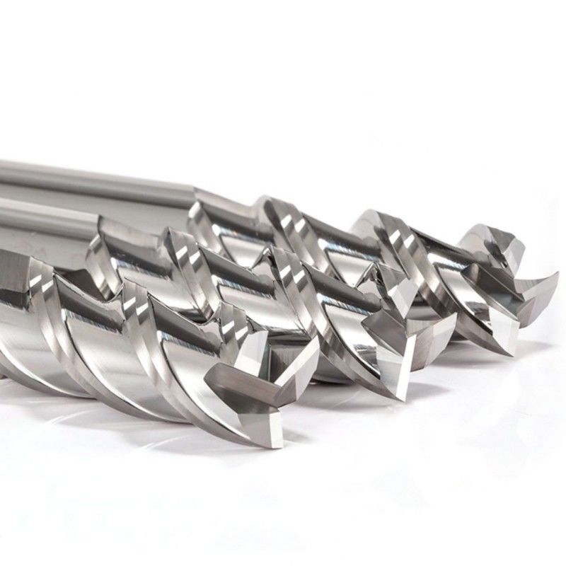 3 Flutes Flat End Mill Cutter Mirror Polishing Uncoated Untuk Mesin Aluminium