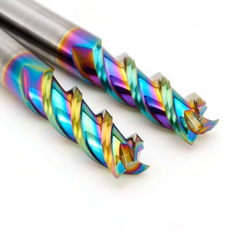 Aluminium Carbide End Mill DLC Mirror Polish Nano Coating 3 Flutes Untuk CNC Machining