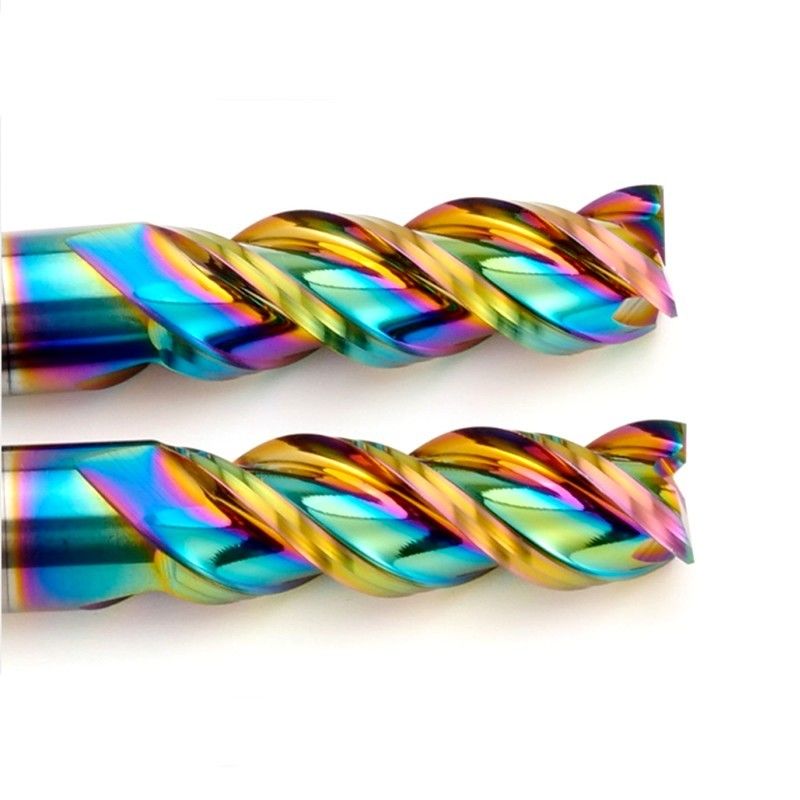 Aluminium Carbide End Mill DLC Mirror Polish Nano Coating 3 Flutes Untuk CNC Machining