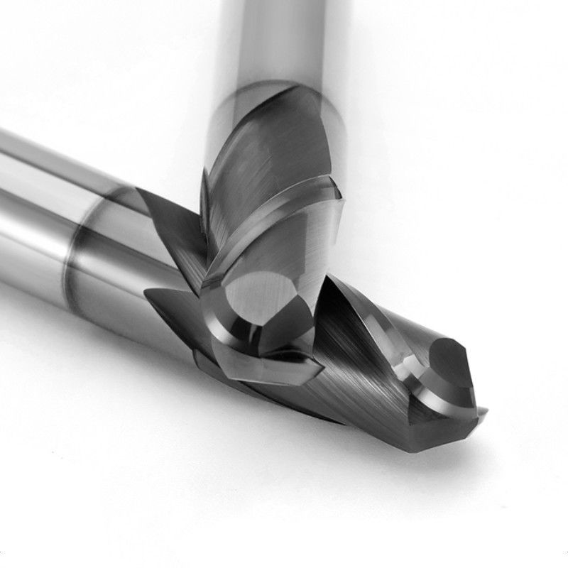 High Precision CNC Milling Tool Cutter Solid Carbide 2 Flute HRC66 derajat Untuk besi cor