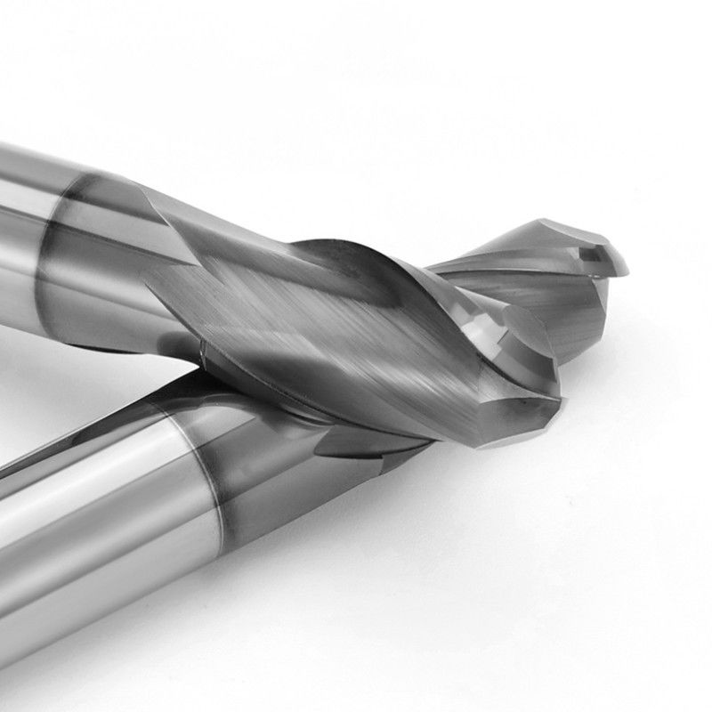 High Precision CNC Milling Tool Cutter Solid Carbide 2 Flute HRC66 derajat Untuk besi cor