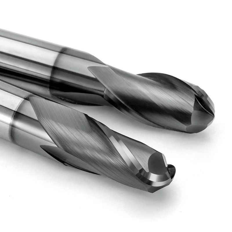 High Precision CNC Milling Tool Cutter Solid Carbide 2 Flute HRC66 derajat Untuk besi cor