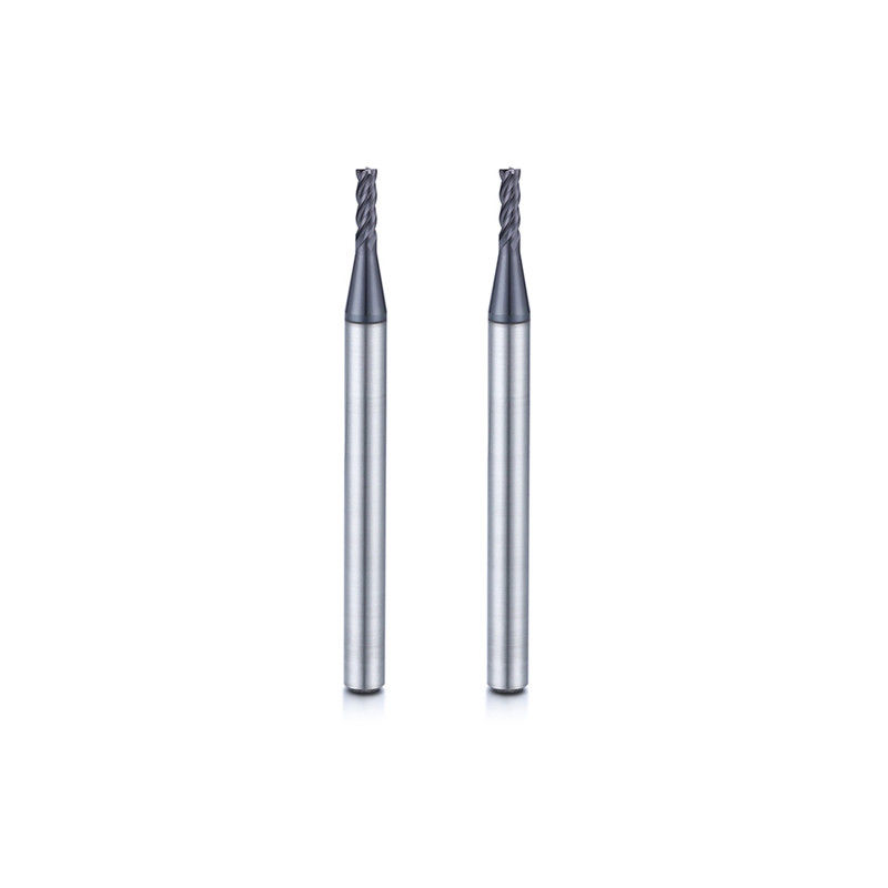 Aluminium Long Neck Micro Diameter End Mill Dengan Radius Sudut 0,1mm
