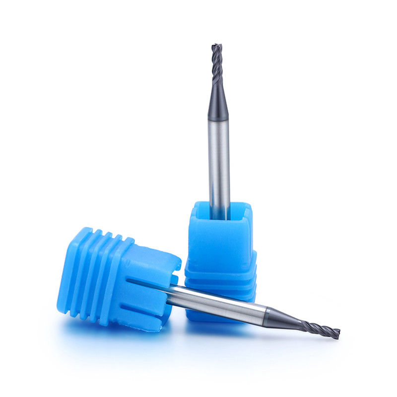 Aluminium Long Neck Micro Diameter End Mill Dengan Radius Sudut 0,1mm