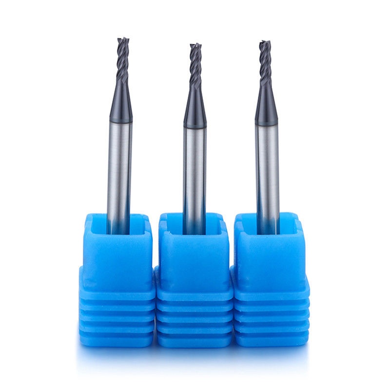 Aluminium Long Neck Micro Diameter End Mill Dengan Radius Sudut 0,1mm