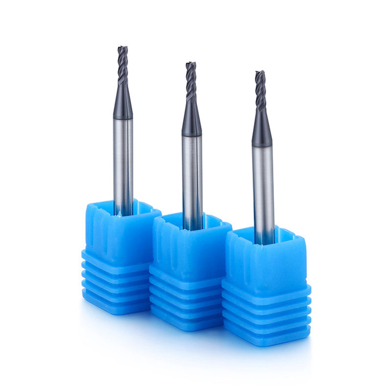 Aluminium Long Neck Micro Diameter End Mill Dengan Radius Sudut 0,1mm