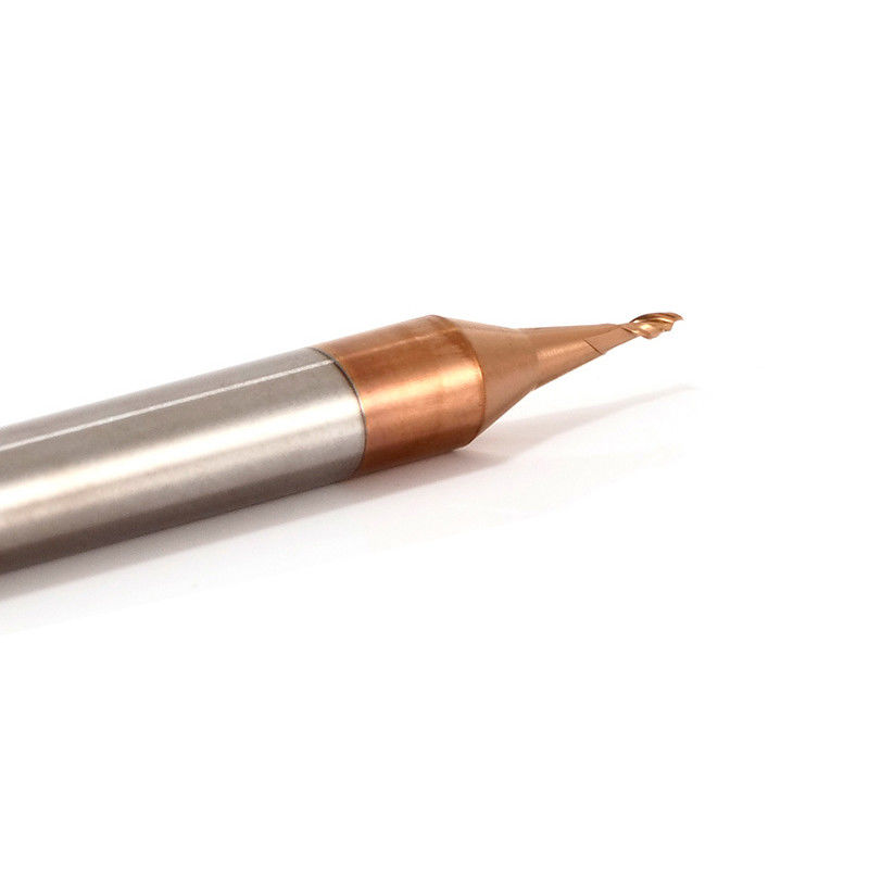 3mm Shank Micro Diameter End Mill Dengan 0.1mm Radius Sudut 50mm Total Panjang