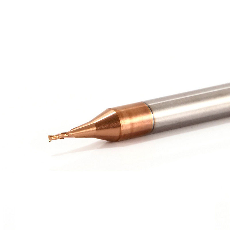 3mm Shank Micro Diameter End Mill Dengan 0.1mm Radius Sudut 50mm Total Panjang
