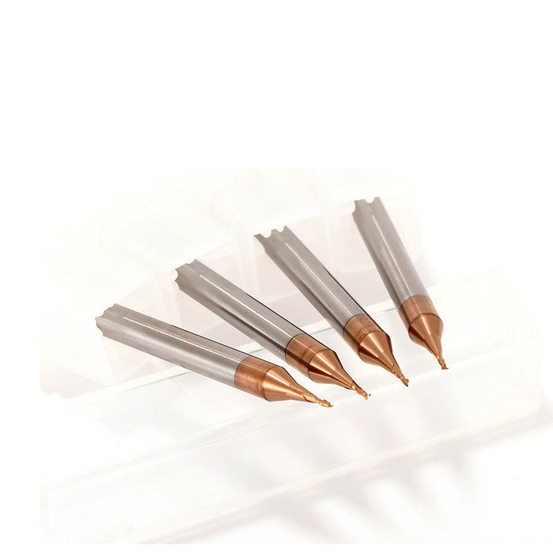 3mm Shank Micro Diameter End Mill Dengan 0.1mm Radius Sudut 50mm Total Panjang