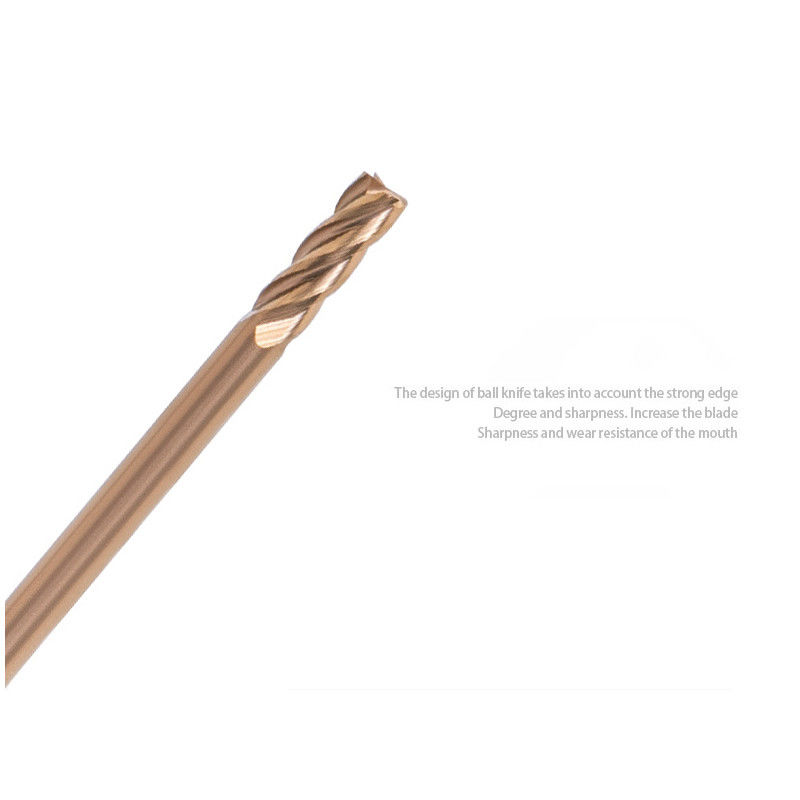 Tungsten Micro Diameter End Mill Dengan 0.2mm Cutting Edge 2,5mm Panjang Flot