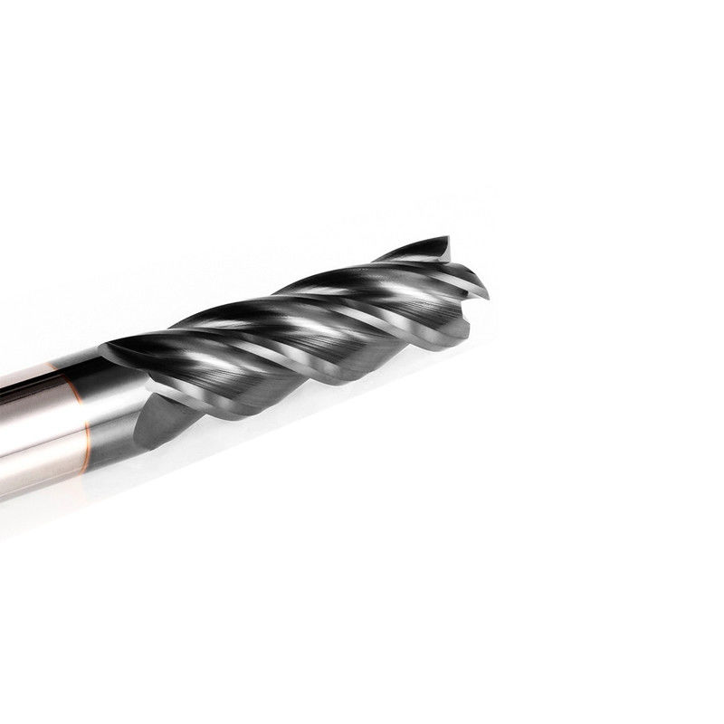 Solid Carbide Micro Diameter End Mill 4 Flutes HRC 58 derajat Untuk alat penggilingan