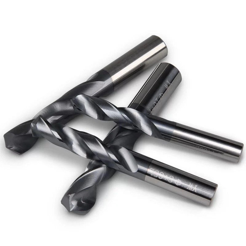 Alat pemotong CNC 3D 5D, Tungsten Carbide Twist Drill Bits 45 Hrc 55 Hrc 60 Hrc